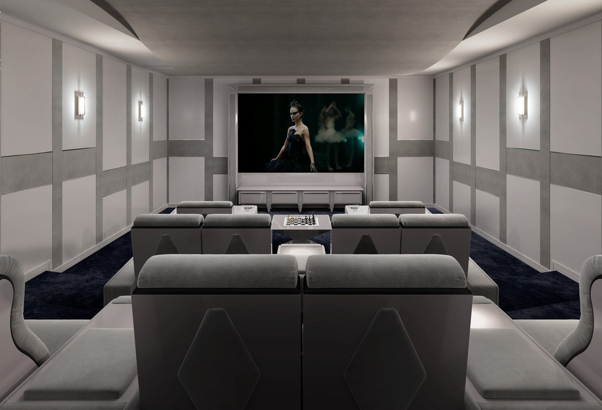 Vismara Luxor Home Cinema Chair — detail of armrest and optional integrations
