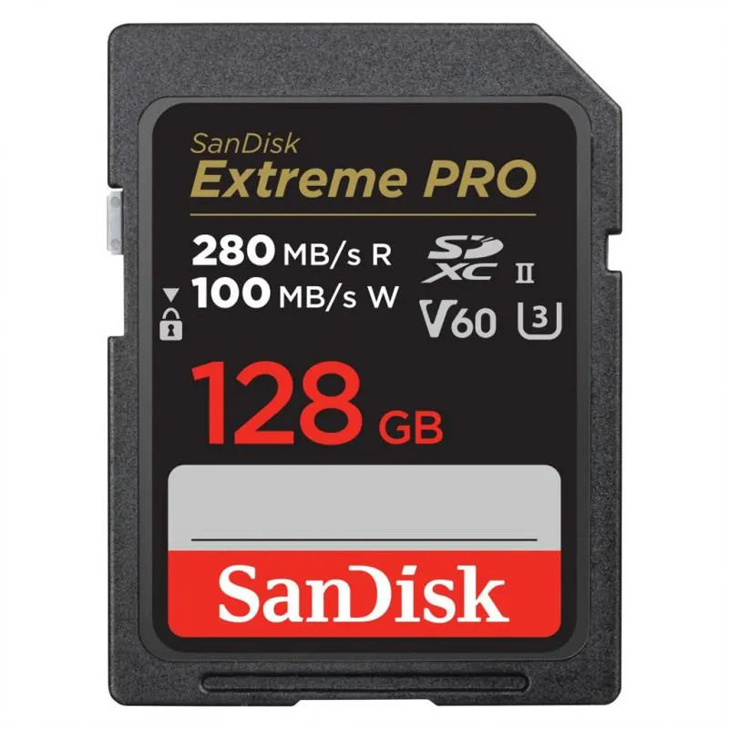 SanDisk 128GB Extreme PRO UHS-II SDXC Memory Card (280MB/s Read, 100MB/s Write) - SanDisk - VisionSounds South Africa