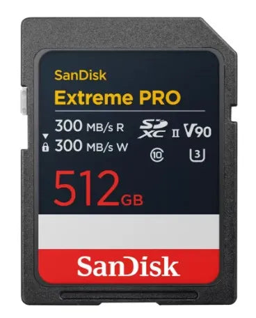 SanDisk 512GB Extreme PRO V90 UHS-II SD cards (300MB/s Read, 300MB/s Write) - SanDisk - VisionSounds South Africa