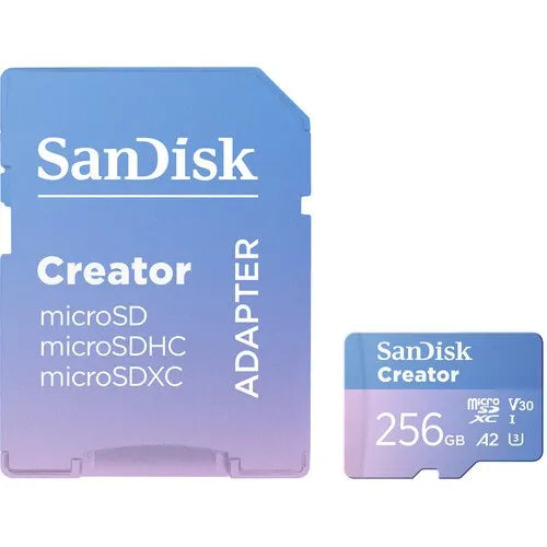 SanDisk 256GB Creator Series UHS-I microSDXC Memory Card with SD Adapter (190MB/s Read, 130MB/s Write) - SanDisk - VisionSounds South Africa