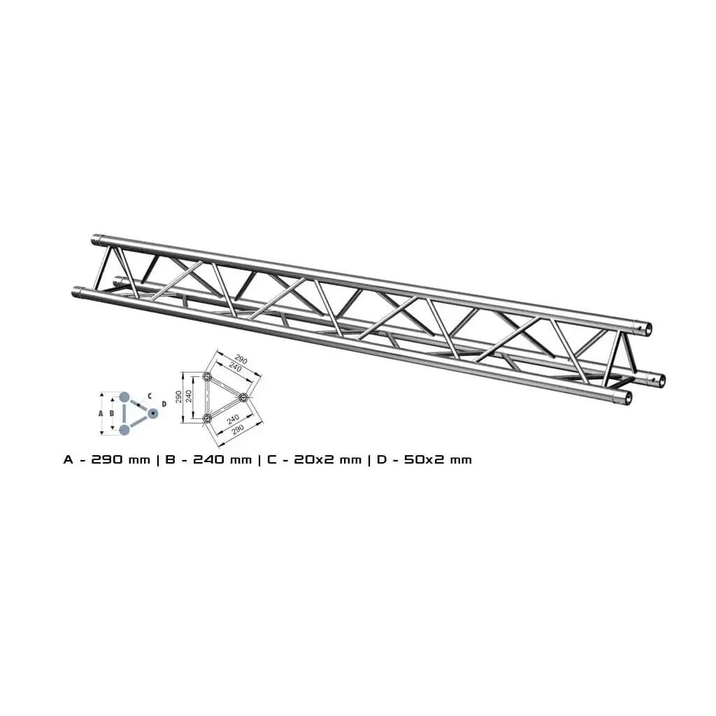 ALUSTAGE W.AL33050 TRIO 290 0.5M TRUSS - ALUSTAGE - VisionSounds South Africa