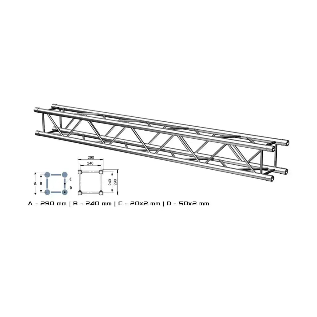 ALUSTAGE W.AL34400 QUAD 290 4M TRUSS - ALUSTAGE - VisionSounds South Africa