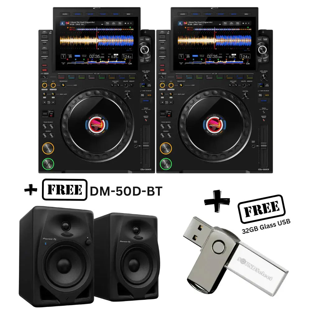 Alpha Theta CDJ 3000X - PAIR (FREE PIONEER DM-50D BT & 32GB USB) - Alpha - VisionSounds South Africa