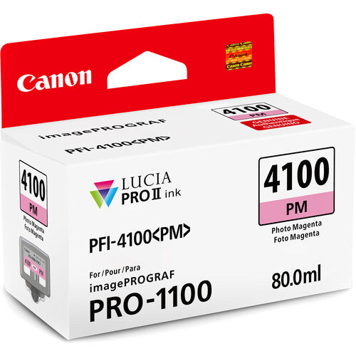 Canon PFI-4100 Photo Magenta Pigment Ink Tank (80mL) [for Prograf Pro 1100 Printer] product image 2