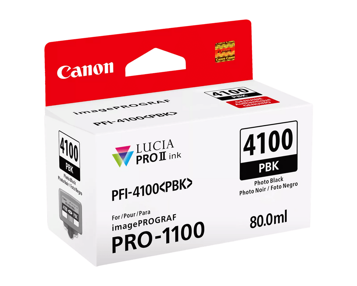Canon PFI-4100 Photo Black Pigment Ink Tank (80mL) [for Prograf Pro 1100 Printer] product image 2