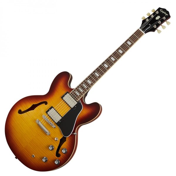 Epiphone ES-335 Figured Semi-hollowbody Electric Guitar - Raspberry Tea Burst detail image 8