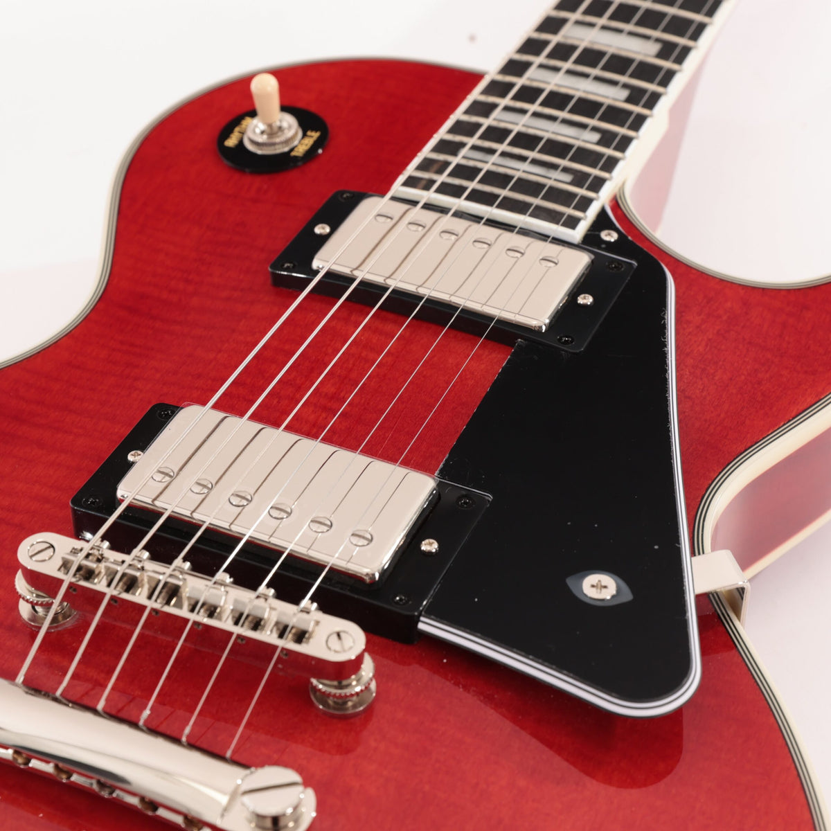 Epiphone Les Paul Custom Figured Electric Guitar – Transparent Red detail image 3