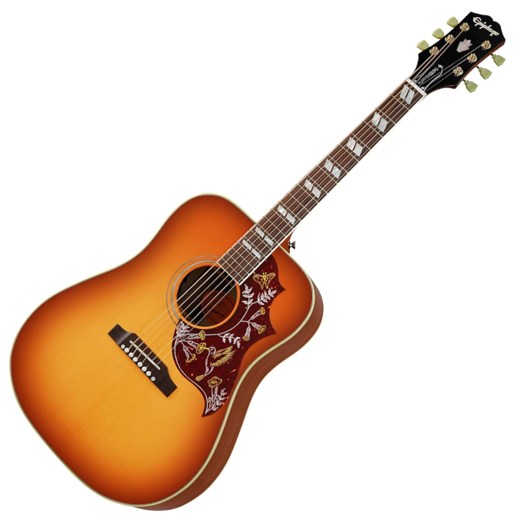 Epiphone Masterbilt Hummingbird Electro Acoustic Guitar - Aged Cherry Sunburst Gloss detail image 2