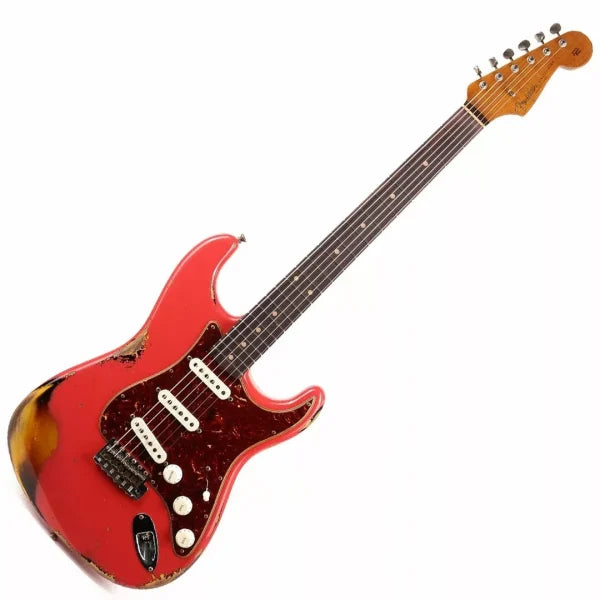 Fender Custom Shop Limited Edition '61 Stratocaster Heavy Relic - Aged Fiesta Red over 3-color Sunburst detail image 6
