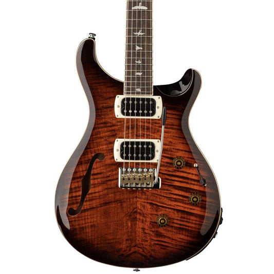 PRS SE Custom 24 Semi-Hollow Piezo Electric Guitar - Orange Tiger Smokeburst product image