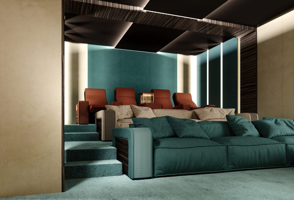 Vismara Onassis Home Cinema Chair — close-up of optional pop-up bar arm