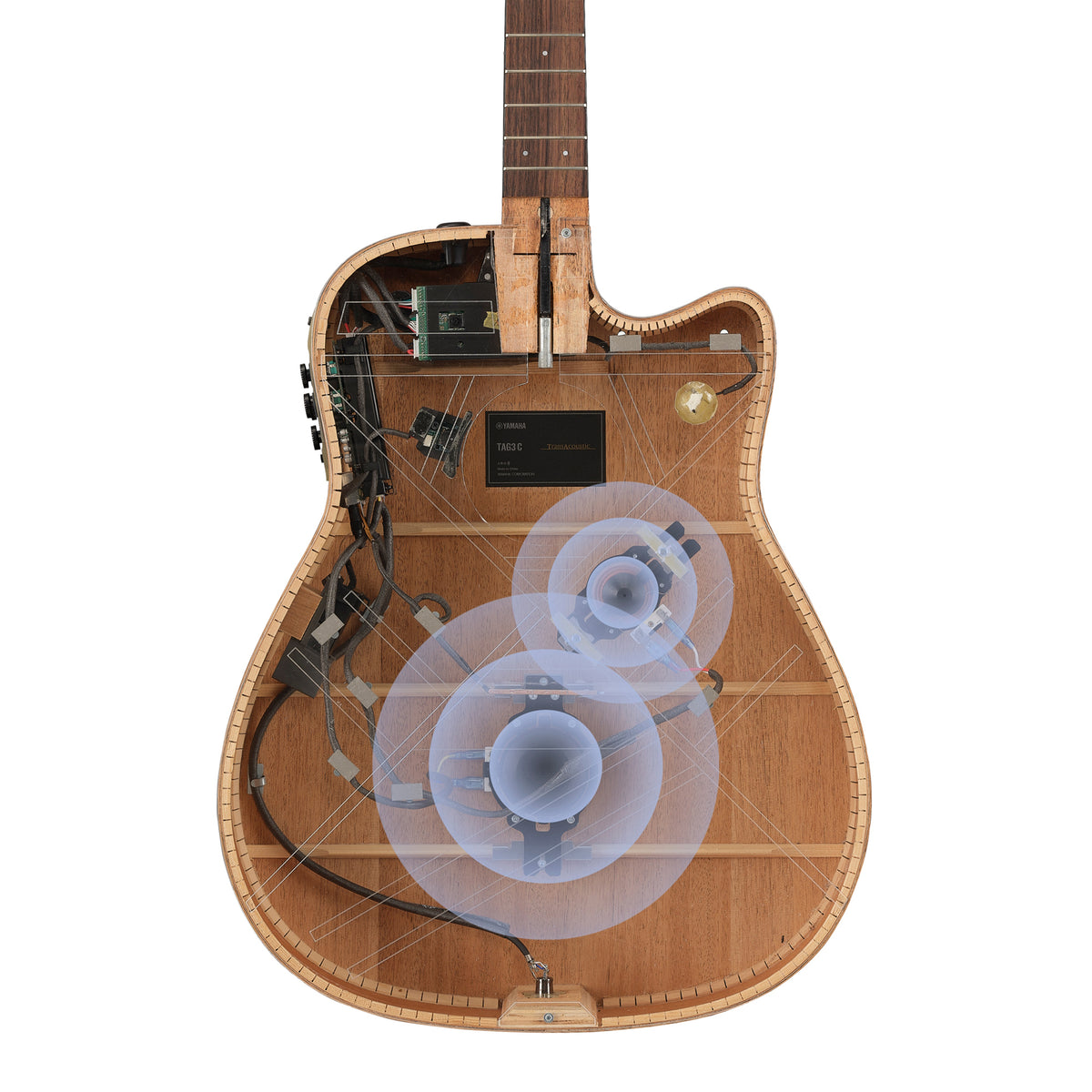 Yamaha TAG3 C TransAcoustic Dreadnought Acoustic-electric Guitar - Sand Burst detail image 3