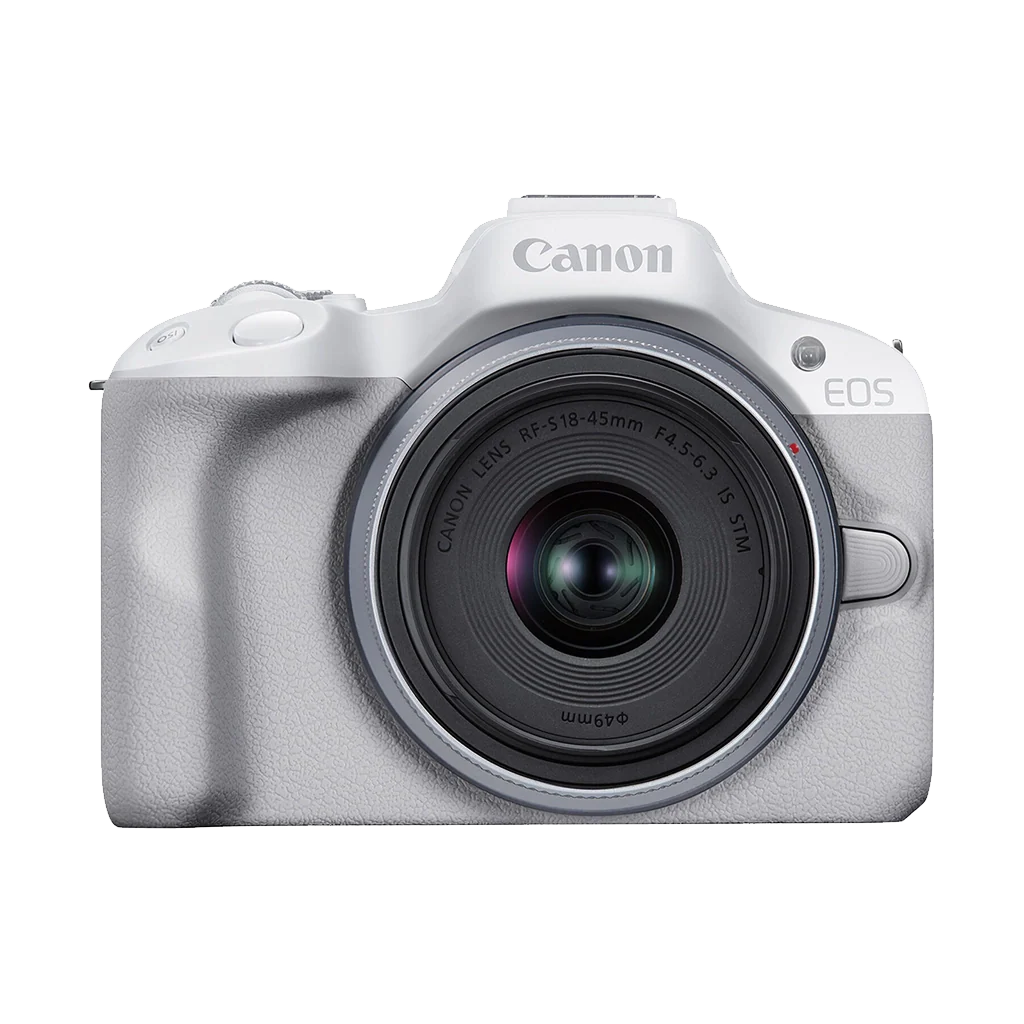 Canon EOS R50 Mirrorless Camera with 18-45mm Lens (White)